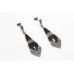 Sterling silver 925 dangle earring marcasite Black onyx stone 1.9 inch